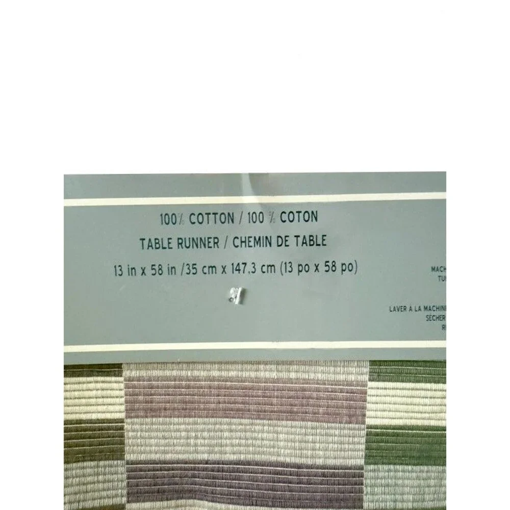 Prime Kitchen Table Runner Purple Green Gray Subway Tile Look 13x58